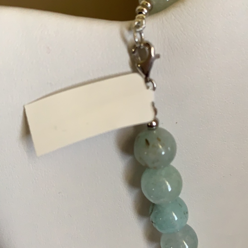 AQUAMARINE QUARTZ  BEADS, NECKLACE, SIZE 18 - Picture 3 of 5